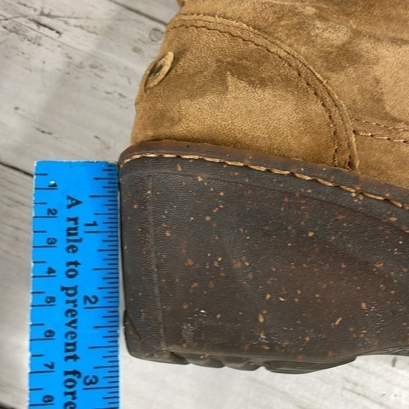 UGG Skyfall Chestnut Sweater Suede/Knit Cuff Tall Wedge Boots - Picture 13 of 14